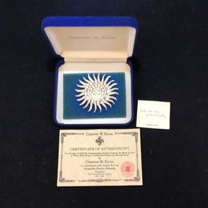 Camrose & Kross Rhinestone sunburst brooch Kennedy